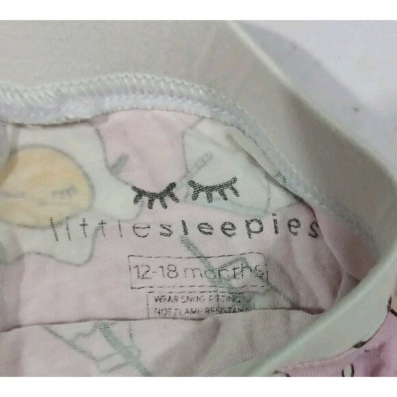 Little Sleepies Pajamas PJs Size 12-18 Months Pink Eggs Milk Breakfast Bamboo - Picture 5 of 7